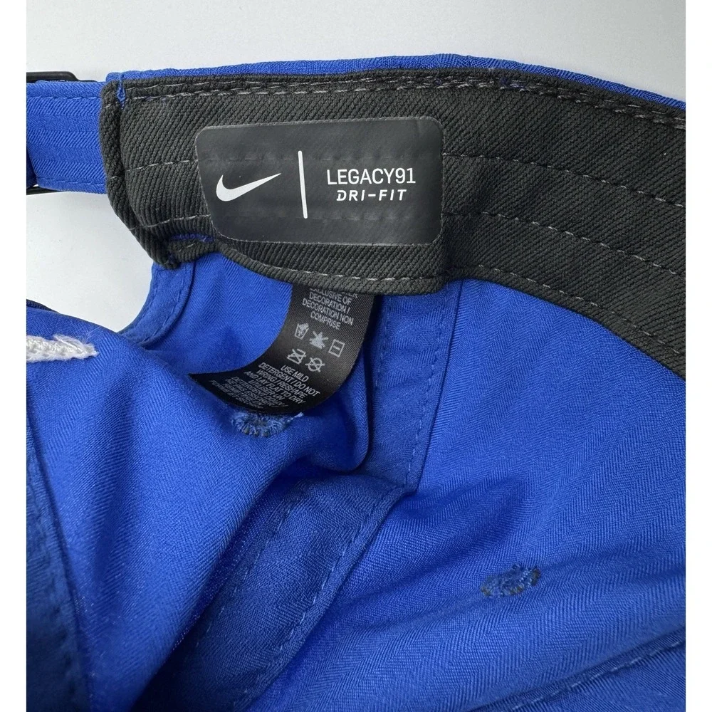 Nike Dri-Fit Legacy 91 Strapback Hat Blue White Adjustable Adult Dad Cap